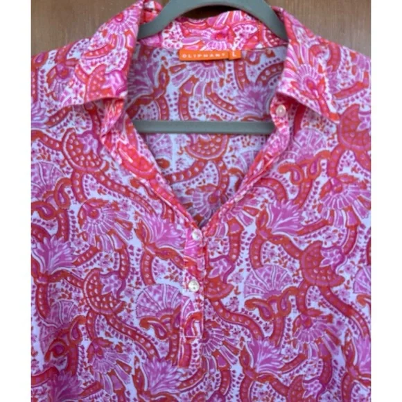 Oliphant Lightweight Pullover Floral Tunic Top L - Picture 3 of 8